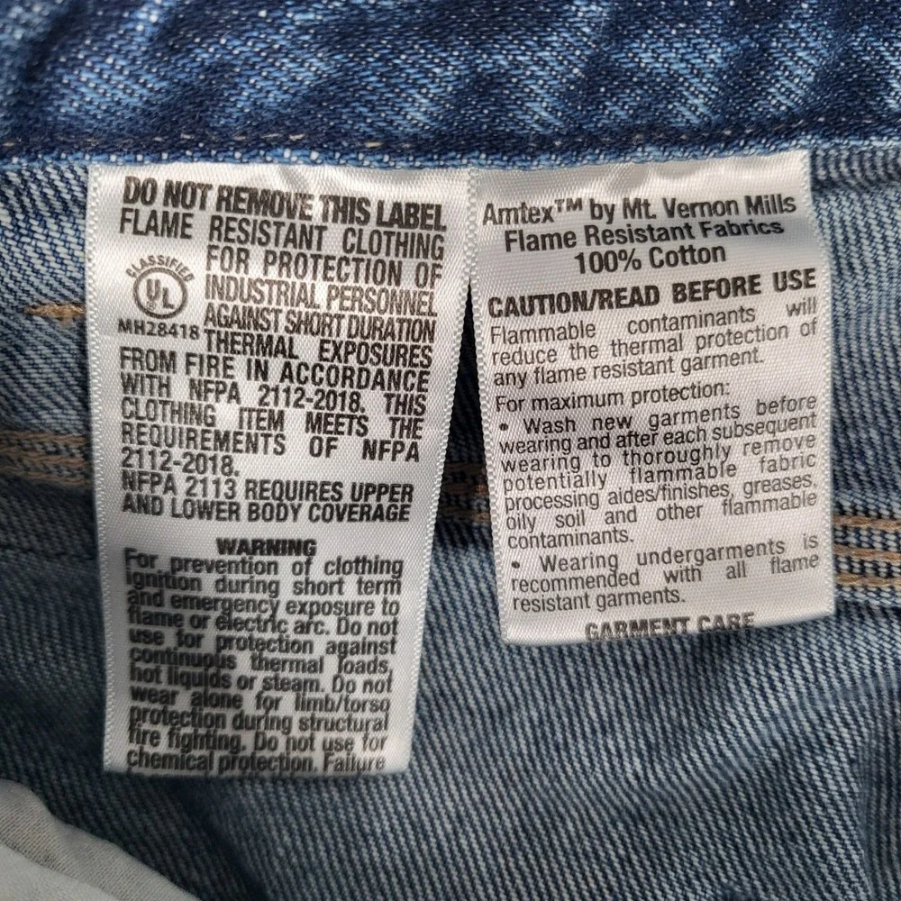 Dickies‎ FR Flame Resistant Carpenter Jeans Men's 36x32 Blue Workwear